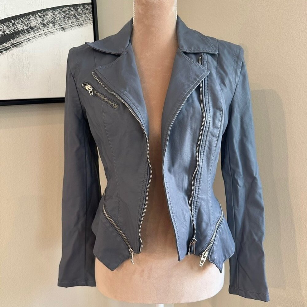 BlankNYC Blue Leather Jacket